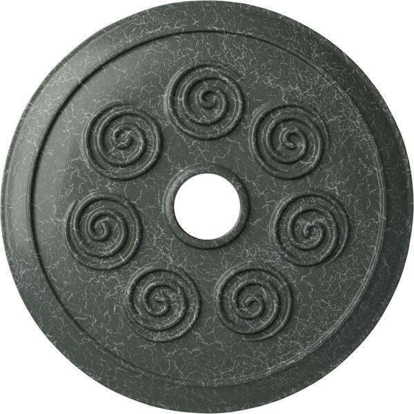 Ekena Millwork Spiral Ceiling Medallion (Fits Canopies up to 4"), 25 1/4"OD x 4"ID x 2"P, Athenian Green Crackle CM25SPAGC - main